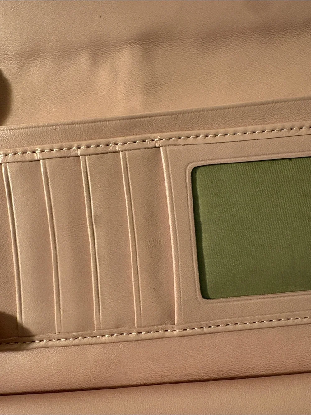 Coach Pink Leather Fold Wallet with Ruched Detail
